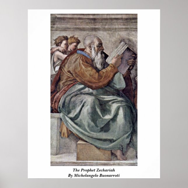 Poster Le Prophète Zechariah Par Michel-Ange Buonarroti (Devant)