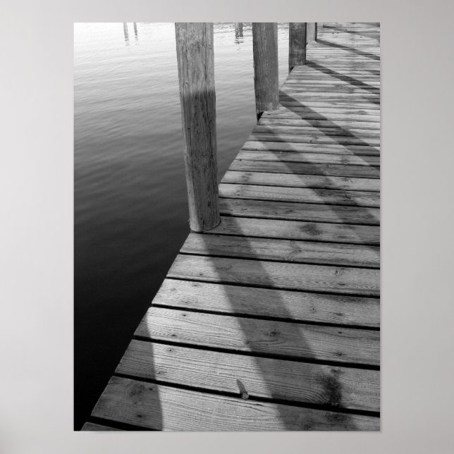 Poster Le quai des bateaux en bois (Devant)