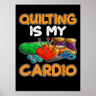 Poster Le Quilage Est Mon Cardio Amoureux de courtepoin