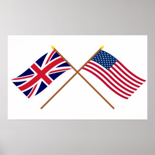 Poster Le R-U et les drapeaux croisés par Etats-Unis