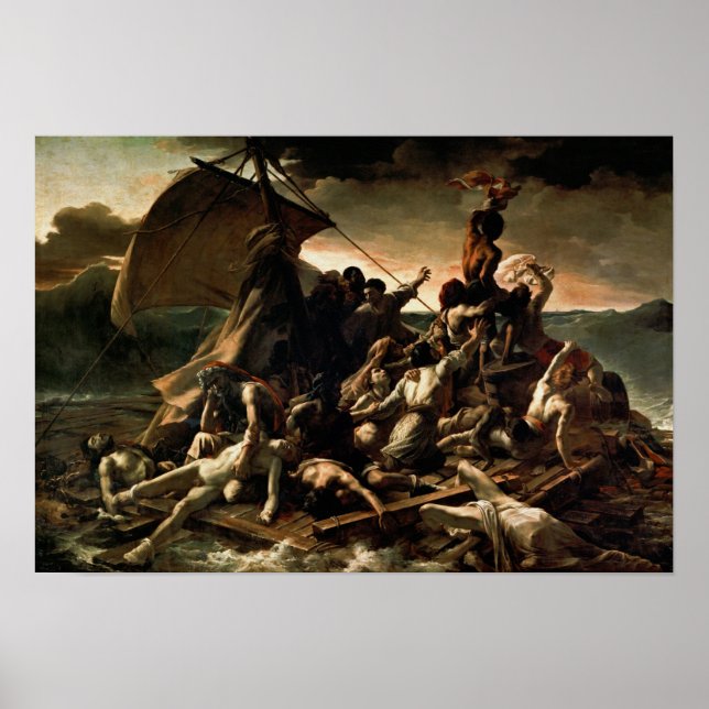 Poster Le radeau de la Méduse par Theodore Gericault (Devant)