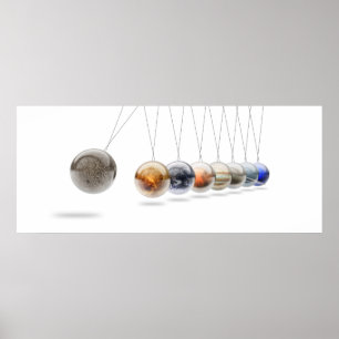 Poster Le radeau planétaire de Newton - Système solaire