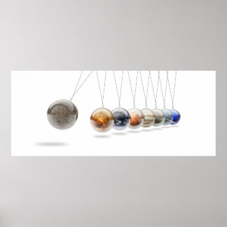 Poster Le radeau planétaire de Newton - Système solaire