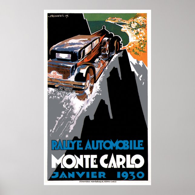 Poster Le rallye automobile Monte Carlo 1930 (Devant)
