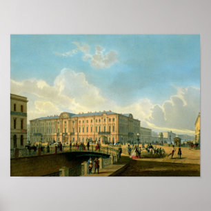 Poster Le remblai de Moyka et le pont de police