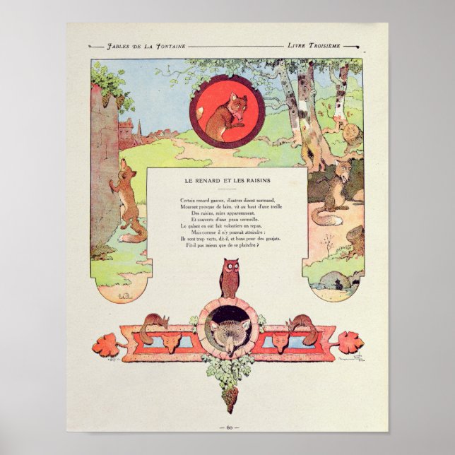 Poster Le renard et le raisin (Devant)