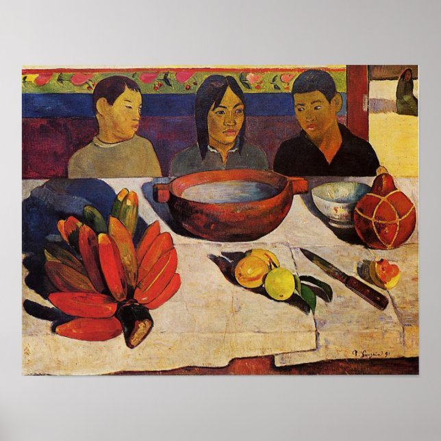 Poster Le repas - Paul Gauguin Imprimer (Devant)