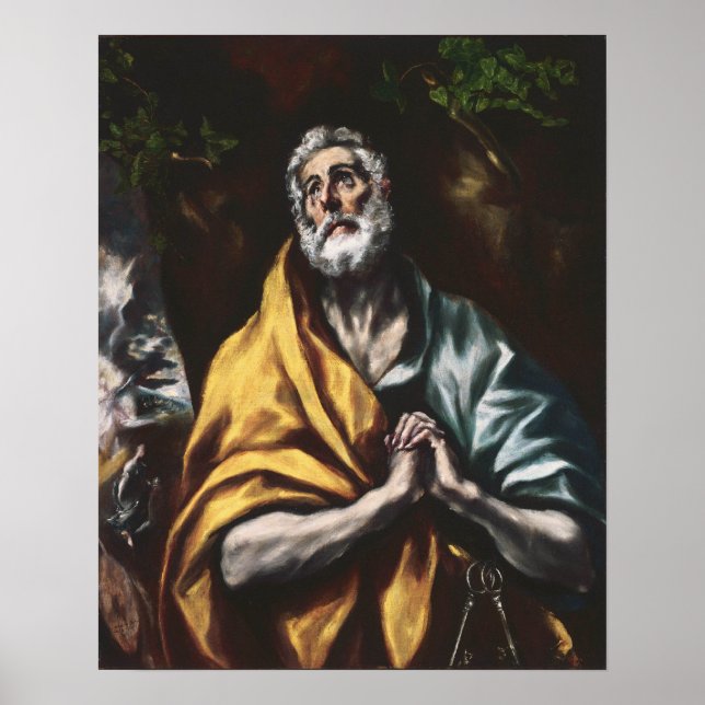 Poster Le repentir Saint Pierre par El Greco (Devant)