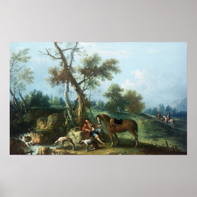 Poster Le Repos du Chasseur, 18ème siècle (Devant)