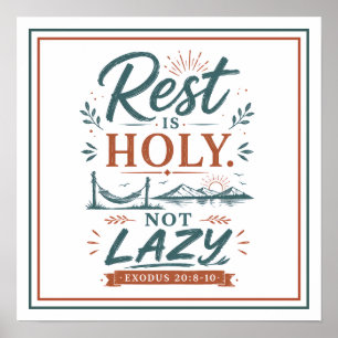 Poster Le repos est saint, pas paresseux Citation motivan