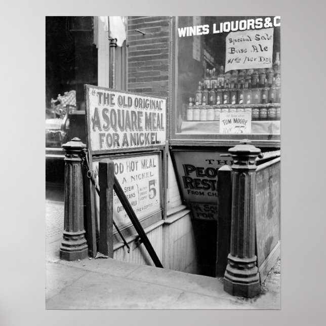 Poster Le Restaurant Five Cent, 1915. Photo vintage (Devant)