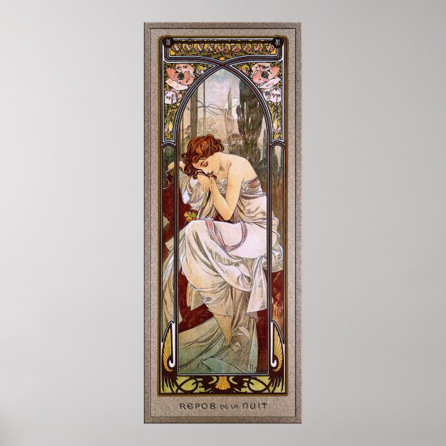 Poster Le reste de la nuit par Alphonse Mucha (Devant)