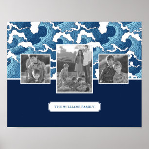 Poster Le résumé ondule les photos de famille de   et le