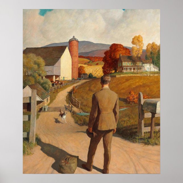 Poster Le retour à la maison de Newell Convers Wyeth (Devant)