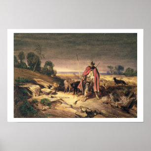 Poster Le retour du berger (encre stylo et brune, avec et