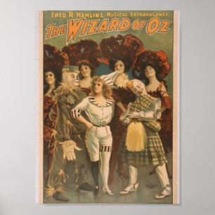 Poster Le rétro théâtre de magicien d'Oz