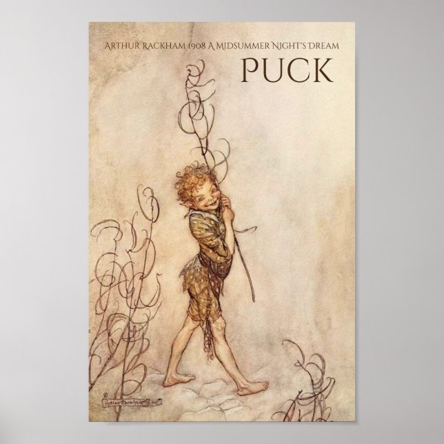 Poster Le rêve de la nuit d'été Puck Arthur Rackham (Devant)