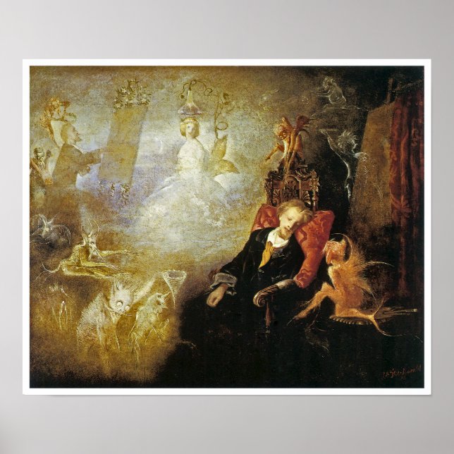 Poster Le rêve de l'artiste par John Anster Fitzgerald (Devant)