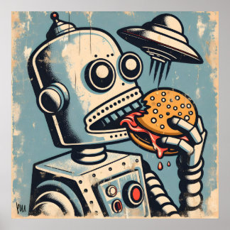 Poster Le robot burger