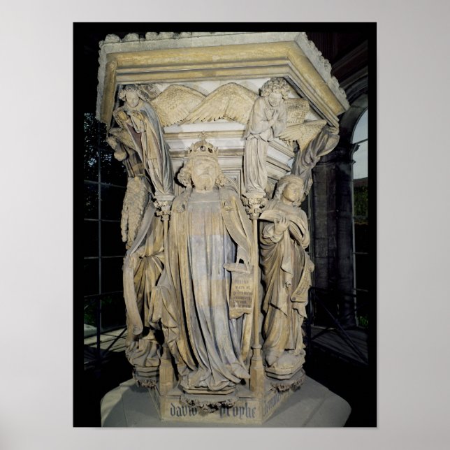 Poster Le roi David flanqué de Moïse et Jérémie (Devant)