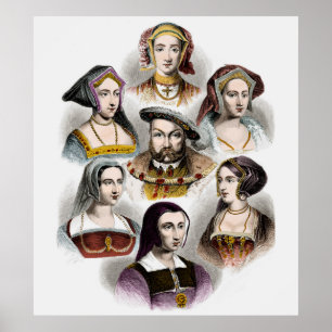 Poster Le Roi Henry VIII de l'Angleterre   ses six