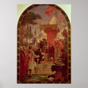 Poster Le Roi John Granting la Magna Carta en 1215, 1900