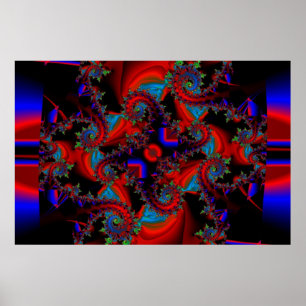 Poster Le rouge bleu et le vert luttent