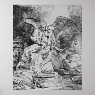 Poster Le sacrifice d'Abraham - Rembrandt - c1655