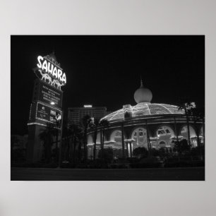 Poster Le Sahara Las Vegas dans noir et le blanc