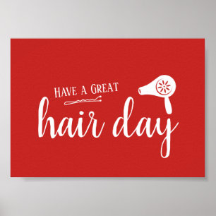Poster Le salon de coiffure ont un rouge élégant de jour