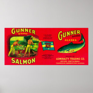 Poster Le saumon d'artilleur peut la baie de