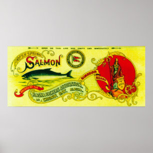 Poster Le saumon de gardien peut la baie de LabelChignik,