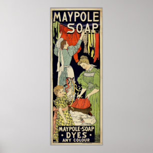 Poster Le savon de mât teint n'importe quelle couleur