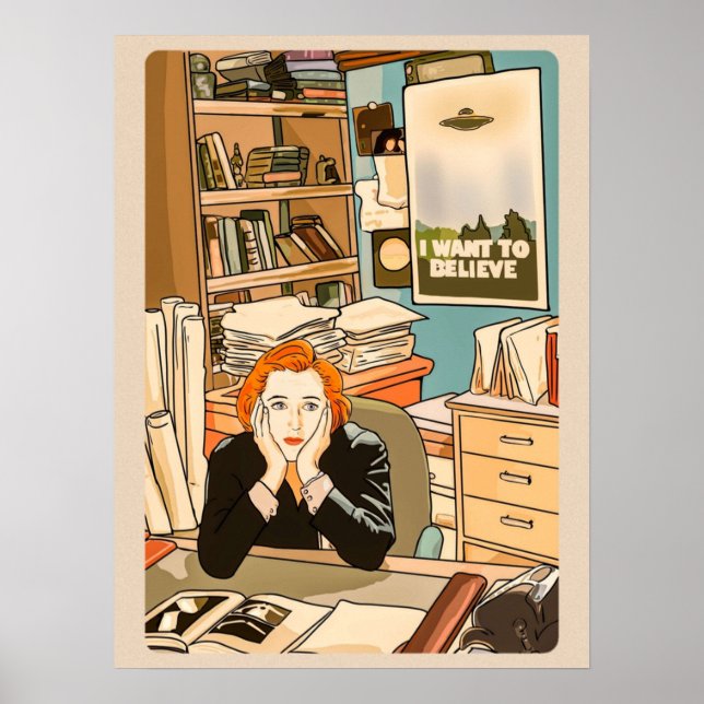 Poster Le sceptique Dana Scully dans le bureau de Mulder  (Devant)
