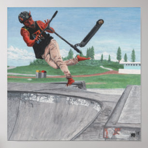 Poster Le scooter de coup-de-pied de Kobold folâtre l'art