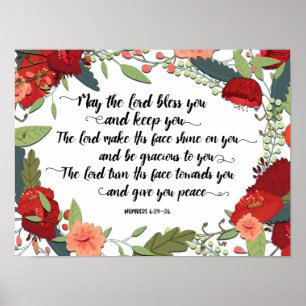 Poster Le seigneur Bless vous et vous gardez copie d'art