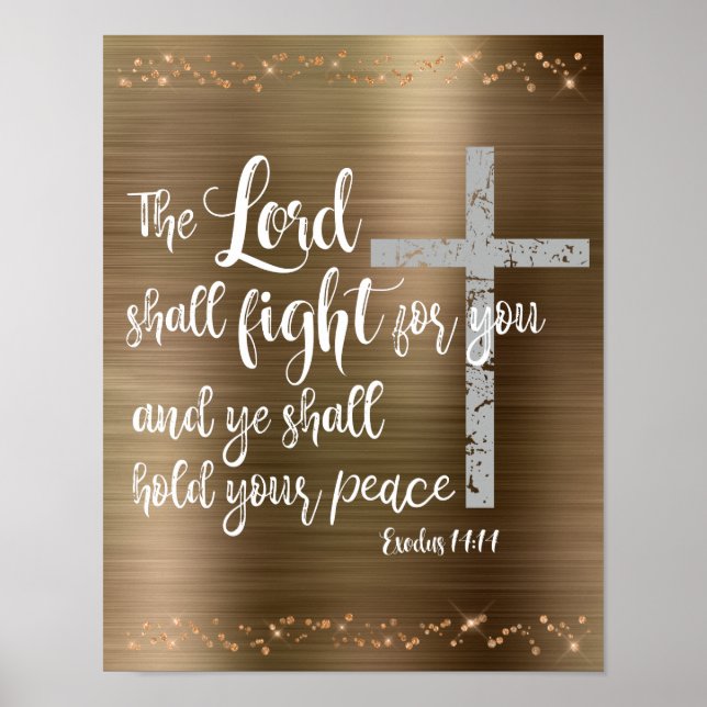 Poster Le Seigneur combattra pour vous la Bible Verse du  (Devant)