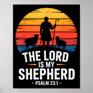 Poster Le Seigneur est mon berger Psaume 23_1 Verset bibl