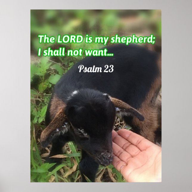 Poster Le Seigneur Est Mon Pasteur Bible Verse Photo (Devant)