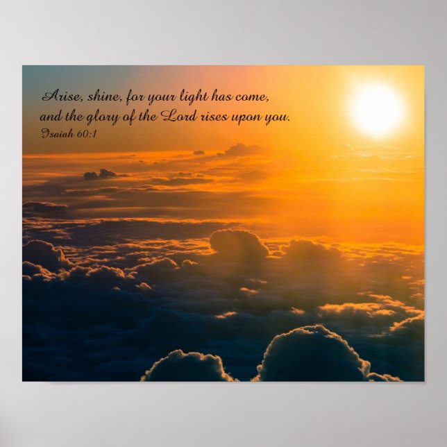 Poster Le Seigneur Se Lève Sur Vous, Ésaïe Bible Verse (Devant)