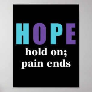 Poster Le Semicolon Maintient La Douleur Met Fin À La Sen