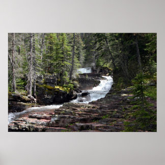 Poster Le sentier vers Virginia Falls, Glacier Park MT.