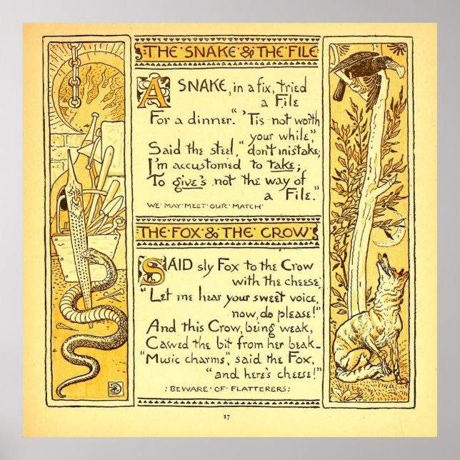 Poster Le serpent et le fichier Walter Crane (Devant)
