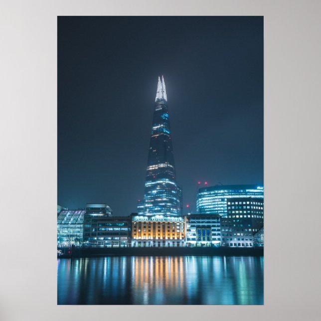 Poster Le Shard London Bridge la nuit (Devant)