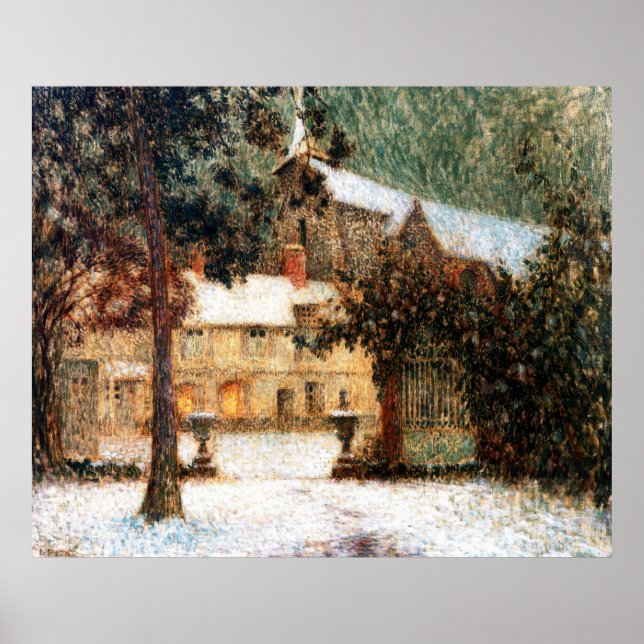 Poster Le Sidaner : Maison en Neige (Devant)
