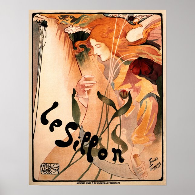 Poster LE SILLON Libre Esthetique 1895 Fernand Toussaint (Devant)