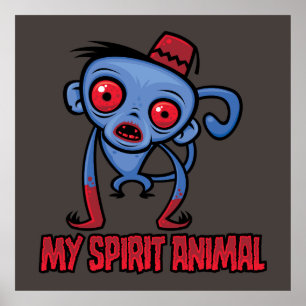 Poster Le Singe Zombie Est Mon Animal Spirituel