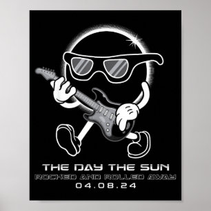 Poster Le Soleil de la journée de l'éclipse solaire total