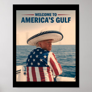 Poster Le Sombrero Ame du président Trump Amérique du Gol