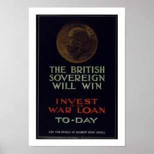 Poster Le souverain britannique gagnera (blanc)